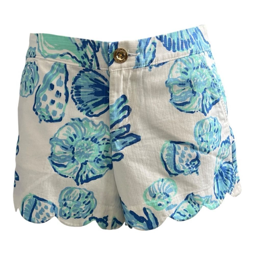 LILLY PULITZER The Shorts But Cut Blue Seashells Printed design Size 0